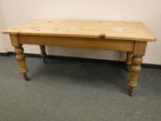 A Victorian pine farmhouse table,