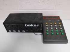 A Baker 60W amp together with a Tascam PE-20 mixer unit