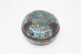 A 19th century Chinese cloisonne circular lidded trinket box.