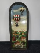 A wooden Grand Balloon ascent plaque