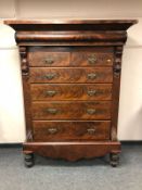 A Victorian mahogany six drawer lobby chest,