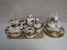 Twenty-four piece of Royal Albert Old Country Roses tea china and cabinet pieces together with a