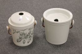 Two antique slop pails,