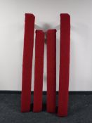 Four upholstered church kneelers