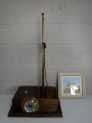A mahogany twin handled serving tray together with a Victorian mahogany jewellery box,