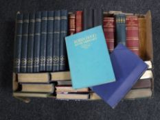 A box of 20th century volumes including Pictorial Knowledge, War Memoirs of David Lloyd George,