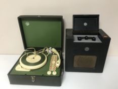 A mid 20th century electric table top World Record Club record player together with a vintage Pye