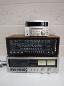 A Technic cassette deck together with an Arena radio receiver and a TEAC mini disk player