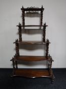 A Victorian mahogany five tier whatnot stand