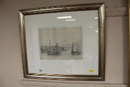 Mary Williams : Grey Day St Ives September, graphite, 18 cm x 24 cm, framed.