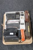 A tray containing nine early transistor radios, Binatone, Queen Star,