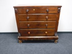 A Victorian mahogany four drawer lobby chest