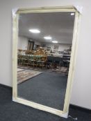 A Victorian style cream framed mirror (glass 150cm by 90cm)