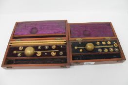 Two mahogany cased hydrometers