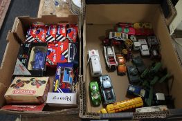 Two boxes of die cast vehicles;