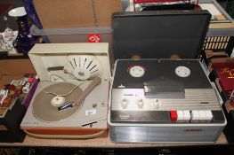 A Philips type EL-3548A/15 reel to reel tape recorder together with a Philips type AG4025/90