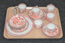 A Victorian gilded china part tea set
