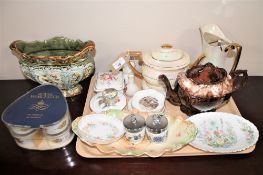 A tray of Royal Worcester egg coddlers, trinket dishes, trinket boxes,
