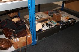 Five boxes of assorted cameras and camera equipment, projectors,