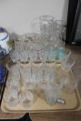 Two trays of lead crystal glass ware including Edinburgh Crystal rose bowl, vases,