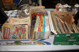 Two boxes of vintage comics including Batman, Weird Planet, Secrets of the Unknown,