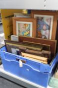 A box containing Disney 3D pictures, Edwardian framed photograph,