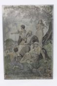 A late nineteenth century hand coloured steel engravers plate 'Where Home Is', 25 cm x 37 cm.