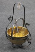 A brass jam pan,