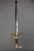 A gilt handled ornamental sword