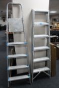 Two sets of aluminium folding steps