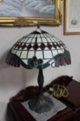 A Tiffany style table lamp with shade