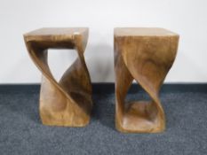 A pair of Eastern hardwood plantstands