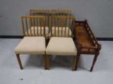 A set of four 20th century rail back dining chairs together with a plant trough