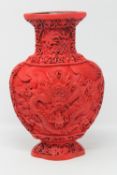 A Chinese Cinnabar vase CONDITION REPORT: In good condition.