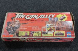 A boxed Ideal tin can alley electric rifle target game