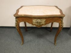 A French ormolu mounted and marble topped console table