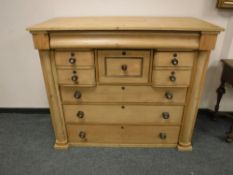 A Victorian pine multi drawer chest (with feet) CONDITION REPORT: Feet are present