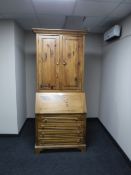 A pine bureau bookcase
