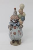 A Lladro figure - Clown with balloons CONDITION REPORT: In good condition with no