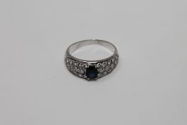 A superb quality 18ct sapphire and diamond ring, approximately 1.5ct, size Q.
