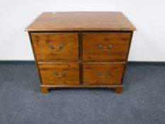 A pine four drawer filing chest