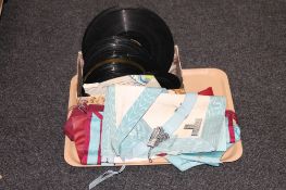 A tray of Masons regalia, small quantity of 45's and 78's - Andy Williams,