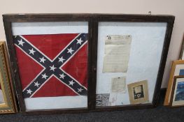 A twentieth century oak double door glazed notice board,