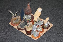 Eight Border Fine Arts figures, including ducks, gun dog, birds of prey,