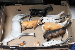 A box of ten assorted Beswick horses and figures (a/f)
