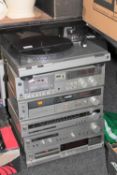 A five piece Technics separates hifi system together with an Metal separate tape deck