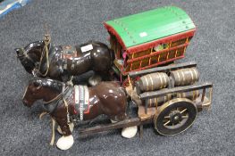 Two china shire horses,