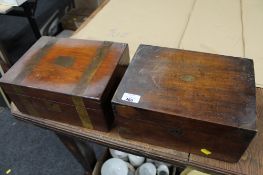 Two Victorian mahogany fitted writing boxes