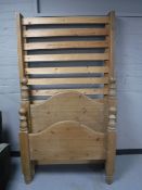 A pine 3' bed frame