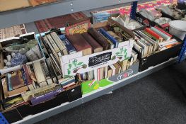 Four boxes of books, reference, holy bibles,